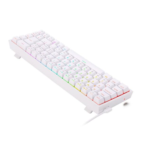 Imagem de Teclado Mecânico Gamer Redragon Castor, RGB, Switch Marrom, ABNT2, Branco