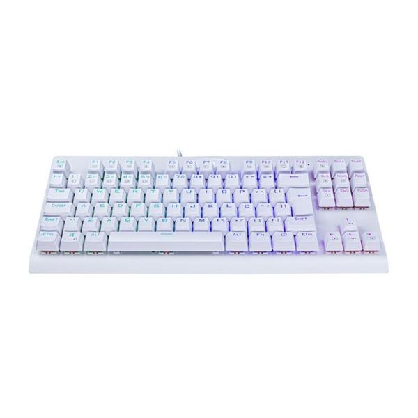 Imagem de Teclado mecânico gamer redragon dark avenger lunar white rgb, switch black - k568w-rgb (pt-black)