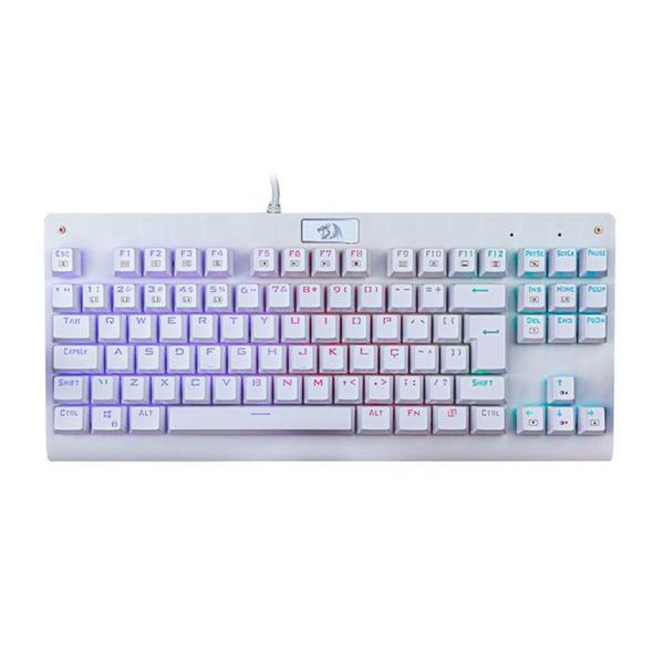 Imagem de Teclado mecânico gamer redragon dark avenger lunar white rgb, switch black - k568w-rgb (pt-black)