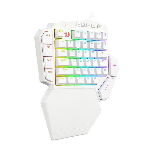 Imagem de Teclado Mecânico Gamer Redragon Ditix RGB One-Hand Switch Azul Branco - K601W-RGB-BLUE