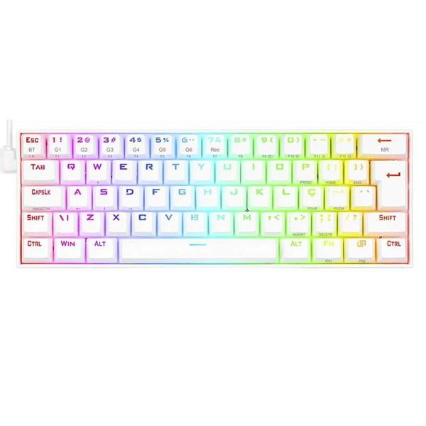 Imagem de Teclado Mecânico Gamer Redragon Draconic Branco Rgb