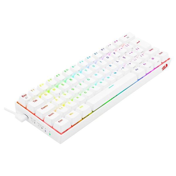 Imagem de Teclado Mecânico Gamer Redragon Draconic Pro, RGB, Switch Blue, ABNT2, Branco - K530W-RGB-PRO (PT-BLUE)