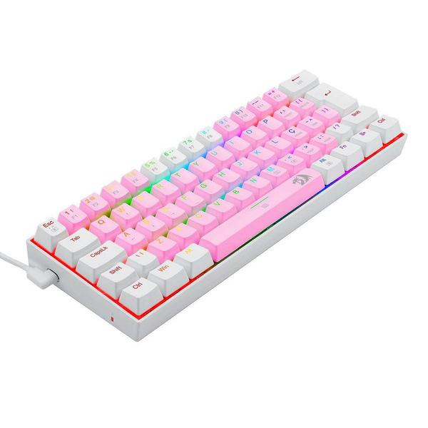 Imagem de Teclado Mecânico Gamer Redragon Dragonborn, RGB, Switch Blue, ABNT2, Pink/White