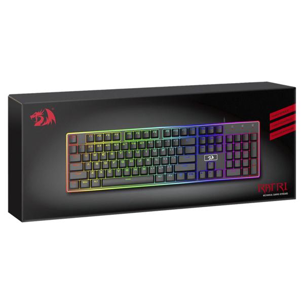 Imagem de Teclado Mecanico Gamer Redragon K595RGB Ratri / RGB / Black Switch / Usa - Preto