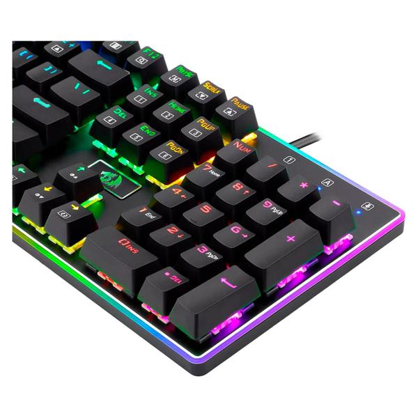 Imagem de Teclado Mecanico Gamer Redragon K595RGB Ratri / RGB / Black Switch / Usa - Preto