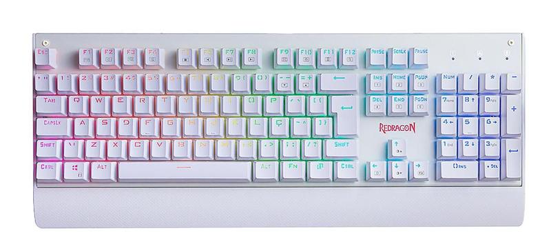 Imagem de Teclado Mecânico Gamer Redragon Kala Branco Rgb Switch Red