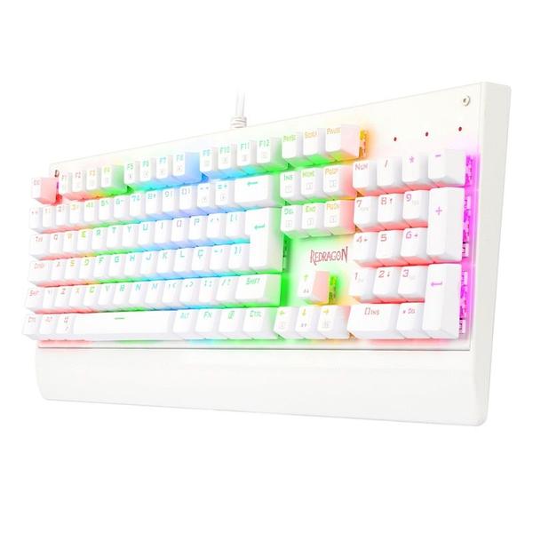 Imagem de Teclado Mecânico Gamer Redragon Kala Rgb Switch Blue Com Fio, Branco, Full Sized, K557Rgb (Blue)