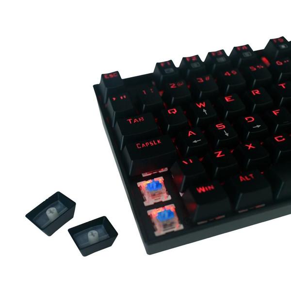 Imagem de Teclado Mecânico Gamer Redragon Kumara, Anti-Ghosting, LED Vermelho, Switch Outemu Blue, ABNT2, Preto - K552-2 (PT-BLUE)