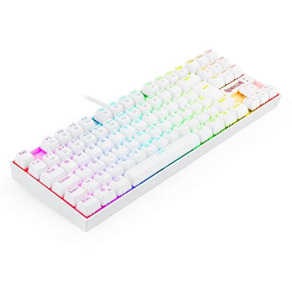 Imagem de Teclado Mecânico Gamer Redragon Kumara, Anti-Ghosting, RGB, Switch Outemu Brown, ABNT2, Branco