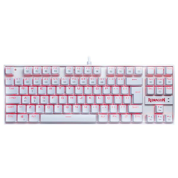 Imagem de Teclado Mecânico Gamer Redragon Kumara K552W, LED, Switch Redragon MK2 Brown, ABNT2, Branco - K552W-2 (BROWN)