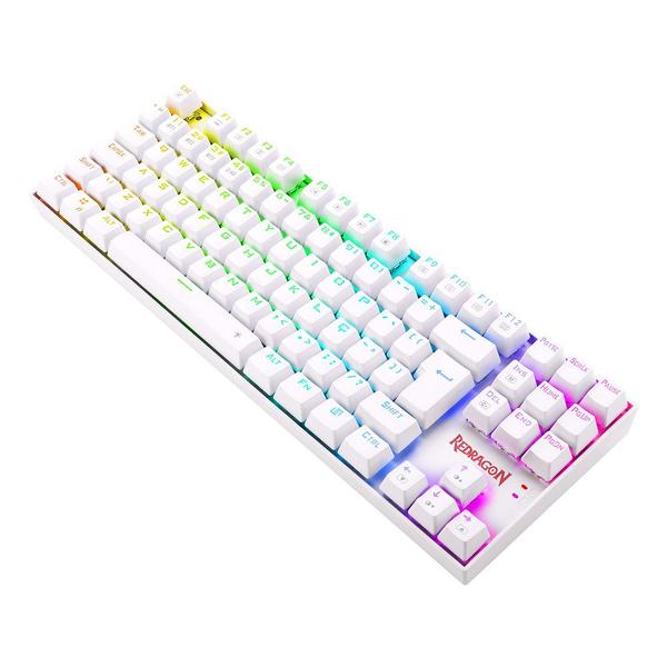 Imagem de Teclado Mecânico Gamer Redragon Kumara Pro RGB Switch Brown - Branco