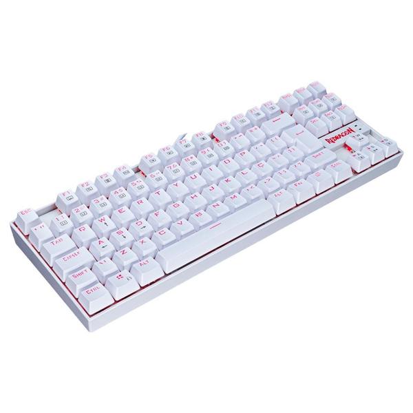 Imagem de Teclado Mecânico Gamer Redragon Kumara Single Color Branco Switch Azul