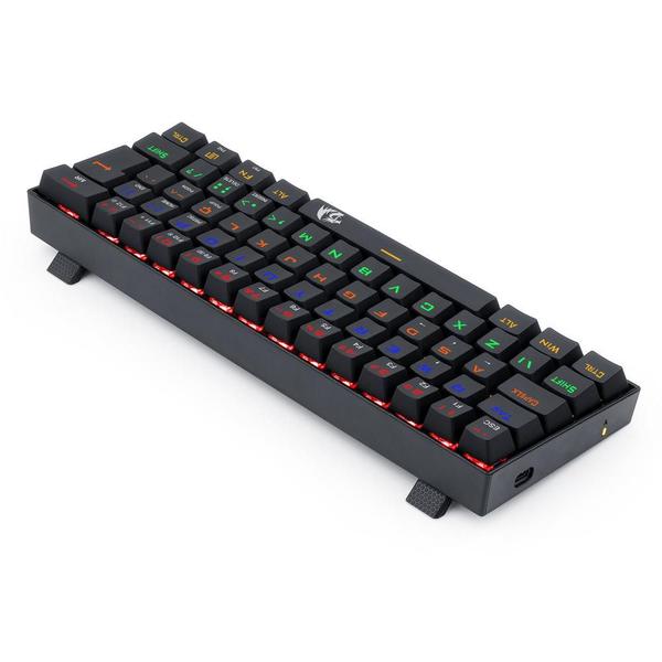 Imagem de Teclado Mecânico Gamer Redragon Lakshmi K606R Rainbow - Preto