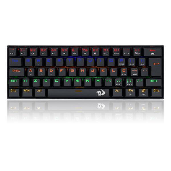 Imagem de Teclado Mecânico Gamer Redragon Lakshmi K606R Rainbow - Preto