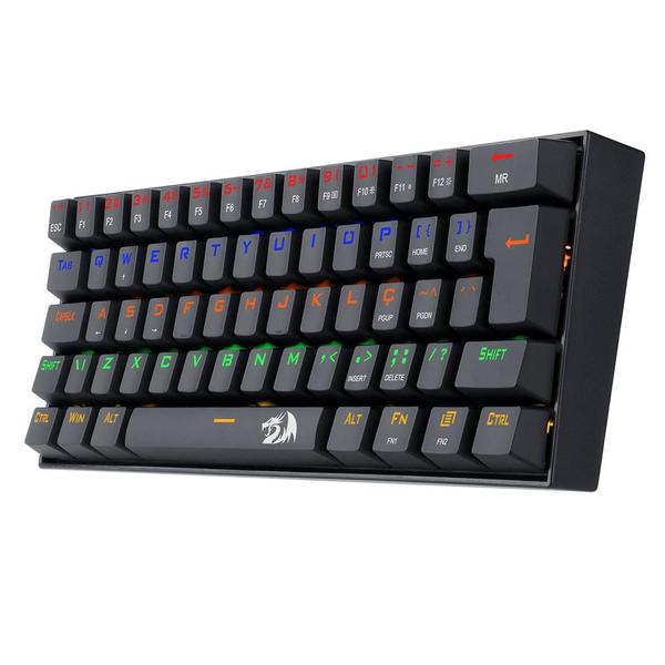 Imagem de Teclado Mecânico Gamer Redragon Lakshmi, Rainbow RED, Switch, ABNT2, Preto - K606R (PT-RED)