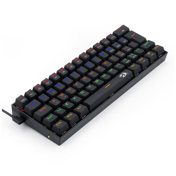 Imagem de Teclado Mecânico Gamer Redragon Lakshmi, Rainbow Switch Brown, ABNT2, Preto