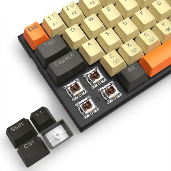 Imagem de Teclado Mecânico Gamer Redragon Ryze, RGB, Preto, Bege e Laranja, ABNT2, Switch Brown, K633CGO-RGB (PT-Brown)