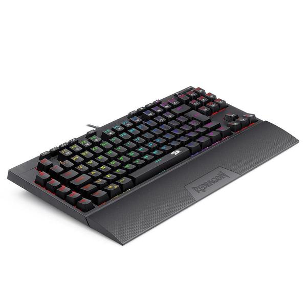 Imagem de Teclado Mecânico Gamer Redragon Vishnu K596, RGB, Chroma Mk.II, Switch Red, ABNT2, USB-C, Preto