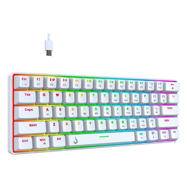 Imagem de Teclado Mecânico Gamer Rise Mode GM1 White, RGB, Switch Outemu Blue - RM-TCM-GM1-WBLUE