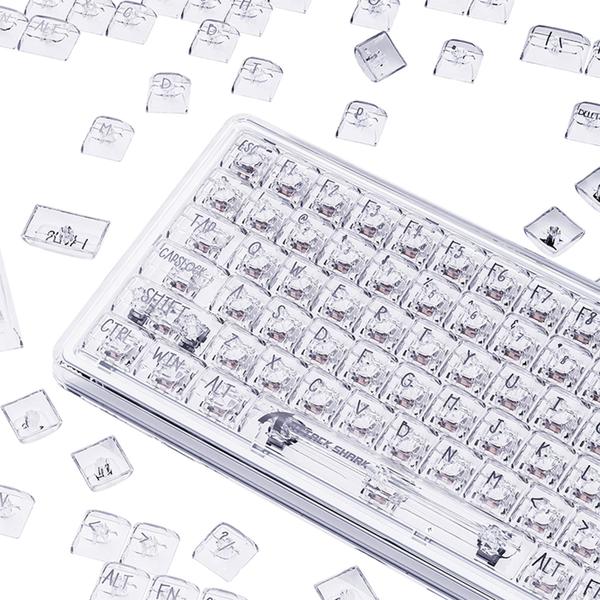 Imagem de Teclado Mecânico Gamer Semi Transparente Led Rgb Attack Shark Switch Branco Idioma Uk K75