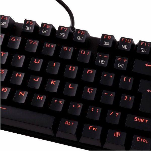 Imagem de Teclado Mecanico Gamer Vulcan LED 1 COR SWITCH Outemu Blue TC603 OEX Game