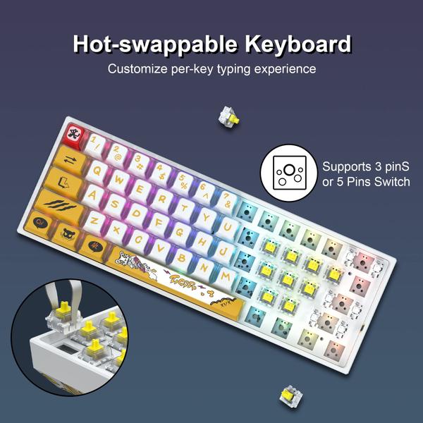 Imagem de Teclado mecânico HITIME XVX M61 60% com estojo de viagem RGB