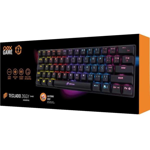 Imagem de Teclado Mecânico OEX Ziggy TC-607 Compacto - Preto