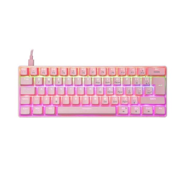 Imagem de Teclado Mecanico Outemu Red 60% Rosa Oex Usb Ziggy Tc607Rs