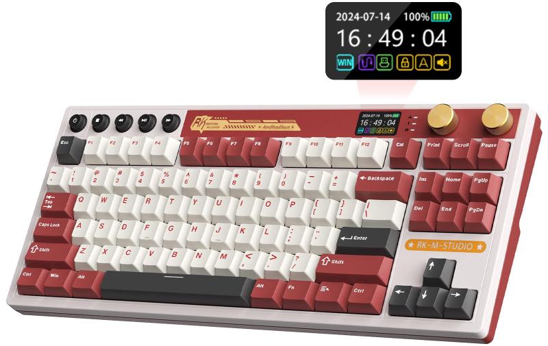 Imagem de Teclado Mecânico para Games RK ROYAL KLUDGE M87 - Sem Fio, 75% com Tela