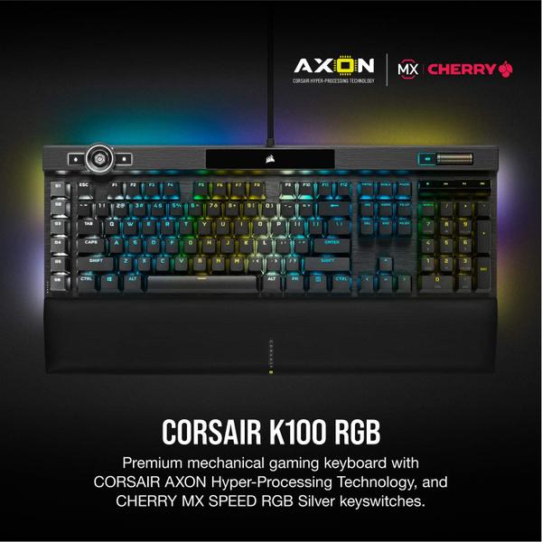 Imagem de Teclado mecânico para jogos CORSAIR K100 RGB preto