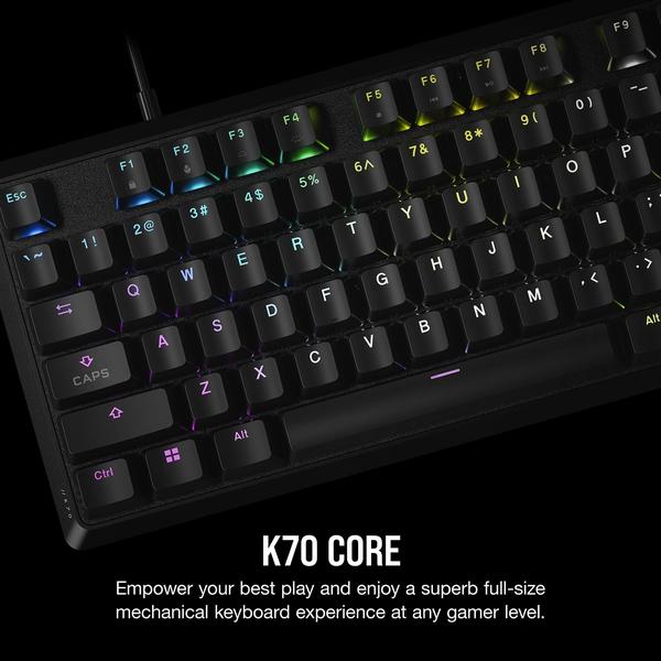 Imagem de Teclado mecânico para jogos CORSAIR K70 CORE RGB preto