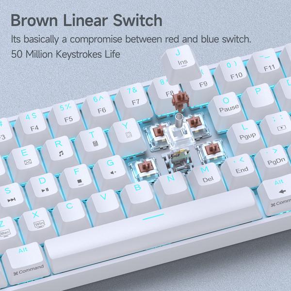 Imagem de Teclado mecânico para jogos DIERYA DK61SE 60% com luz de fundo LED