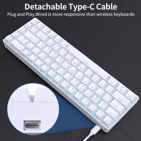 Imagem de Teclado mecânico para jogos DIERYA T68SE 60% com interruptores vermelhos