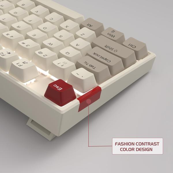 Imagem de Teclado mecânico para jogos MageGee 75% TKL Retro branco/cinza