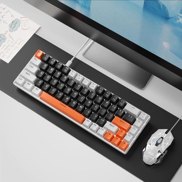 Imagem de Teclado mecânico para jogos MageGee MK-Box 68 teclas preto/branco