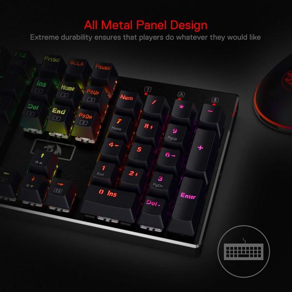 Imagem de Teclado mecânico para jogos Redragon K556 RGB LED retroiluminado