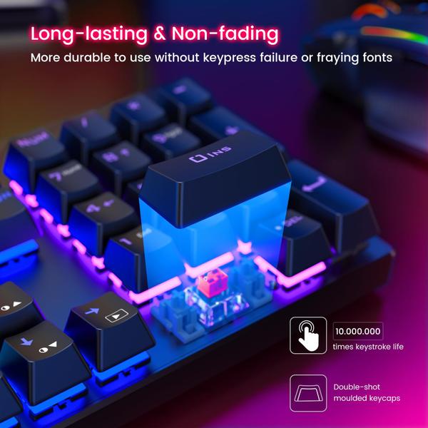 Imagem de Teclado mecânico para jogos RiSophy Ultra-Slim RGB 104 teclas