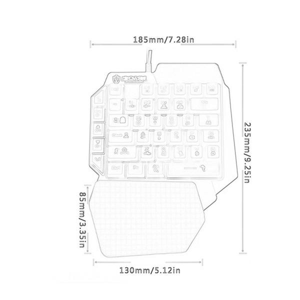 Imagem de Teclado mecânico pequeno de uma mão Teclado canhoto Se