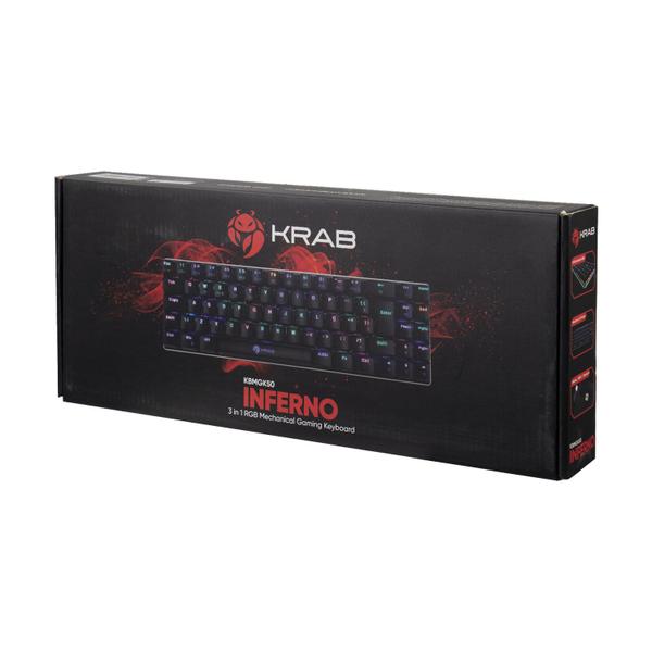 Imagem de Teclado Mecanico Quanta Krab Inferno KBMGK50 - com e Sem Fio - Portugues - RGB - Preto