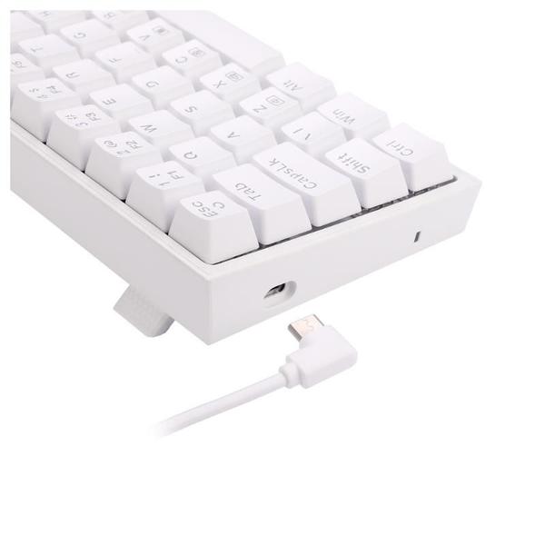 Imagem de Teclado Mecânico Redragon Castor RGB Branco Switch Marrom USB 66% ABNT2 -  K631W-RGB