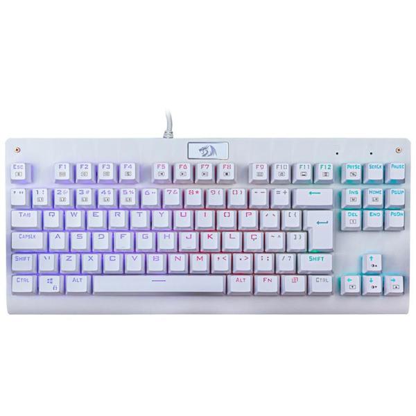 Imagem de Teclado Mecânico Redragon Dark Avenger Lunar White - ABNT2 - RGB - Switch Marrom - K568W-RGB BROWN