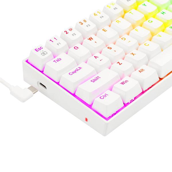 Imagem de Teclado Mecanico Redragon Dragonborn K630W-RGB / Switch Brown / Usa / Branco