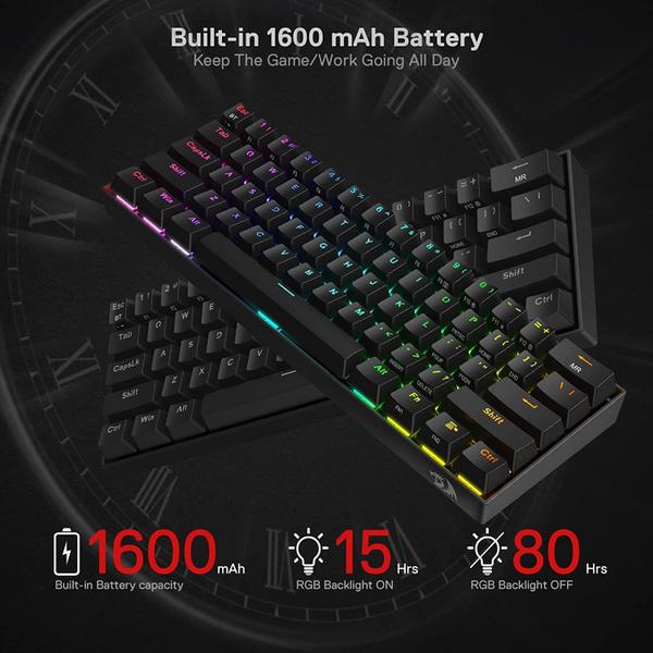 Imagem de Teclado mecânico Redragon K530 Pro Draconic 60% RGB