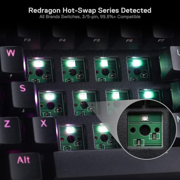 Imagem de Teclado mecânico Redragon K530 Pro Draconic 60% RGB