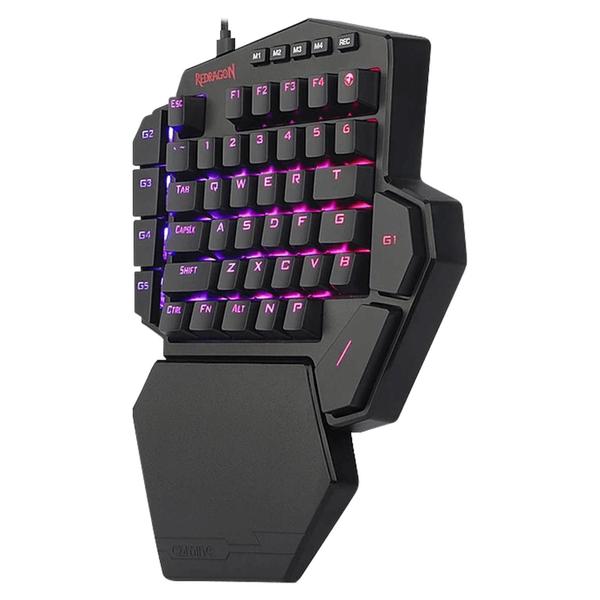 Imagem de Teclado Mecanico Redragon K585RGB Diti One - Handed RGB - Preto (Outemu Brauwn)