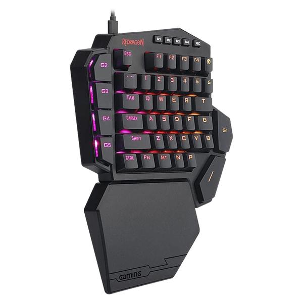 Imagem de Teclado Mecanico Redragon K585RGB Diti One - Handed RGB - Preto (Outemu Brauwn)