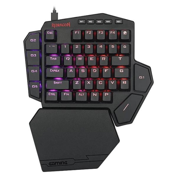 Imagem de Teclado Mecanico Redragon K585RGB Diti One - Handed RGB - Preto (Outemu Brauwn)