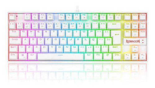 Imagem de Teclado Mecânico Redragon Kumara Branco Rgb Switch Brown