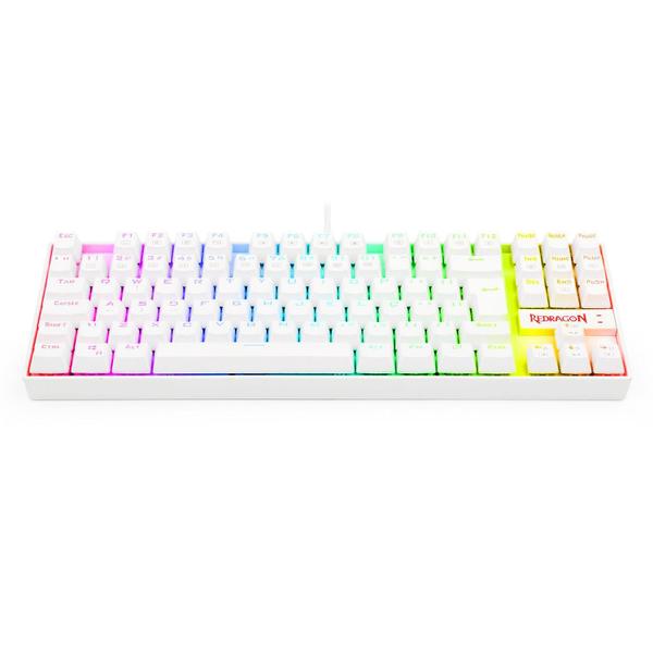 Imagem de Teclado Mecânico Redragon Kumara Lunar White - Rgb - Swblue