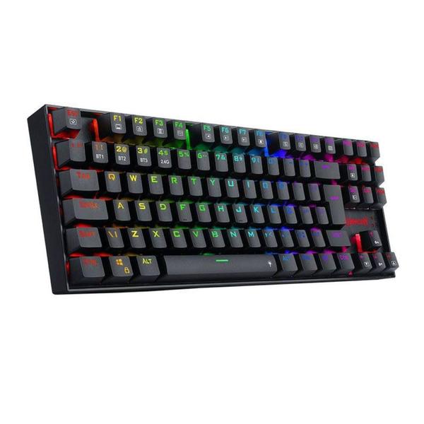 Imagem de Teclado Mecânico Redragon Kumara Pro, RGB, Switch Red, Wireless, Bluetooth, Preto - K552RGB-BRS-B